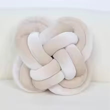 Coussin Boule Nouée Bouclé – Coussin Rond Décoratif Doux pour Canapé et Lit