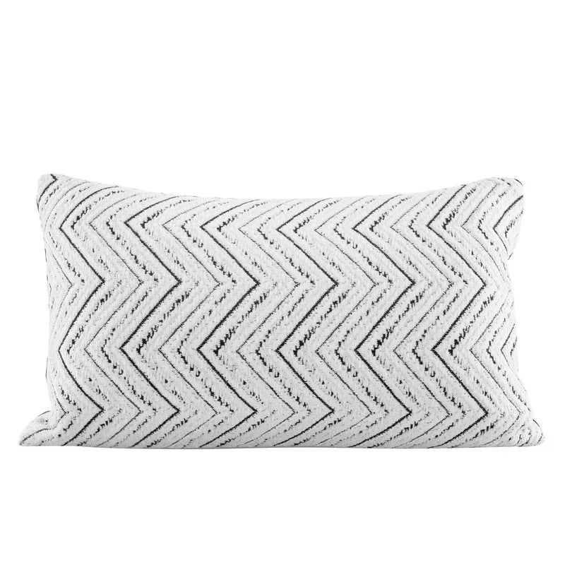 Housse de Coussin Lombaire Jacquard Brodée 30x50 cm