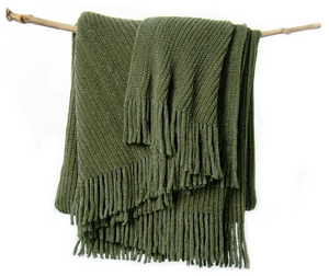Plaid Bohème en Chenille – Couverture Légère Douce pour Canapé et Lit