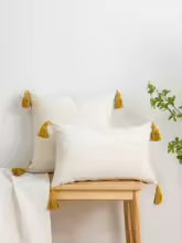 Housse de Coussin Bohème Géométrique Jaune 30x50 cm