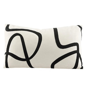 Housse de Coussin Lombaire Jacquard Brodée 30x50 cm