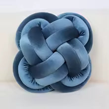 Coussin Boule Nouée Bouclé – Coussin Rond Décoratif Doux pour Canapé et Lit