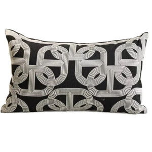 Housse de Coussin Lombaire Jacquard Brodée 30x50 cm