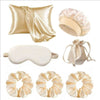 Set Housse de Coussin Satin 20x36” – Masque de Nuit + Chouchous + Bonnet Cheveux Femme Cadeau Luxe