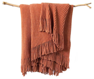 Plaid Bohème en Chenille – Couverture Légère Douce pour Canapé et Lit
