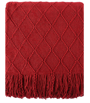 Plaid Bohème Tricoté – Couverture Décorative Douce pour Canapé et Lit 50x60"