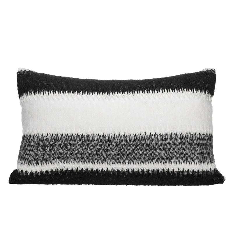 Housse de Coussin Lombaire Jacquard Brodée 30x50 cm